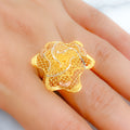 Stylish Netted Gold 22k Ring