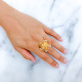 Abstract Floral 22k Gold Ring