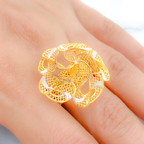 Curved Floral Ring
