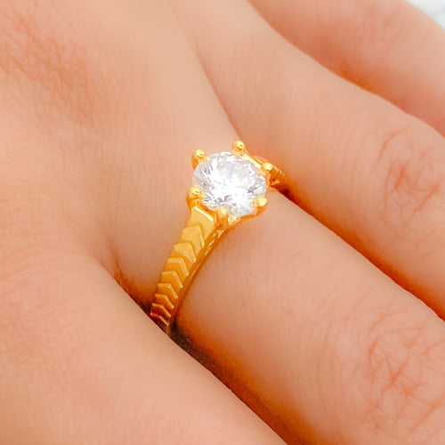 Heart Adorned CZ Ring