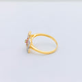 Plush Flower CZ 22k Gold Ring