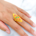 Festive Elongated 22k Gold Ring