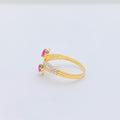 Modest Multi Color CZ 22k Gold Ring