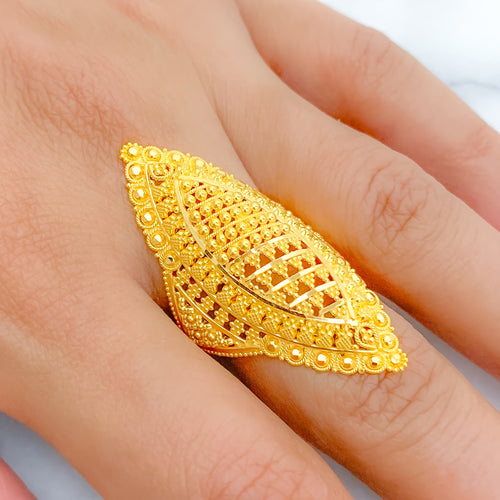 Asymmetrical Statement 22k Gold Ring