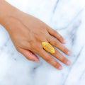 Elongated Floral Dome 22k Gold Ring