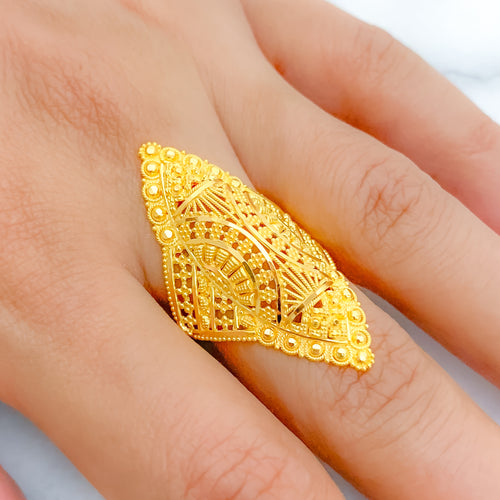 Regal Elongated 22k Gold Ring