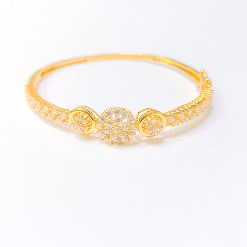 Rounded CZ Bangle Bracelet