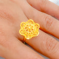 Six Petal Flower 22k Gold Ring