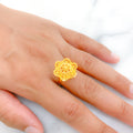 Six Petal Flower 22k Gold Ring