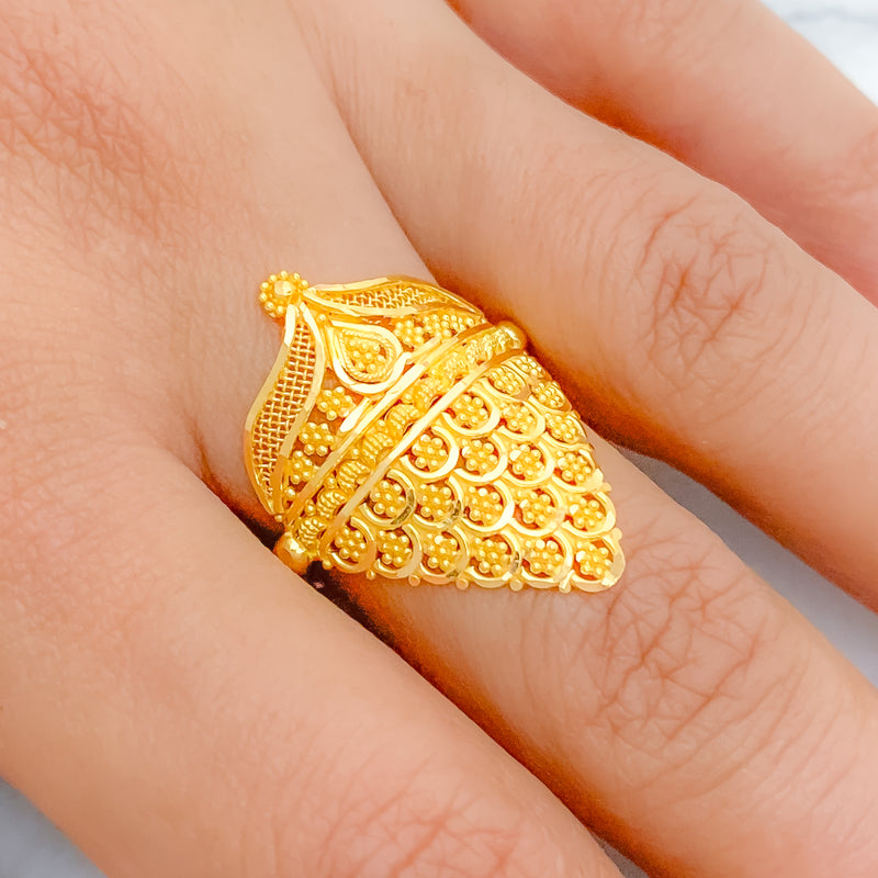 Royal Acorn 22k Gold Ring
