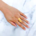 Classy Curved Fan 22k Gold Ring