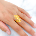 Classy Curved Fan 22k Gold Ring