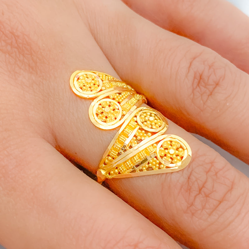 Chic High Finish 22k Gold Ring