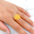 Beautiful Flower 22k Gold Petal Ring