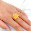 Open Floral Dome 22k Gold Ring