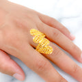 Fancy Glossy Fanned 22k Gold Ring