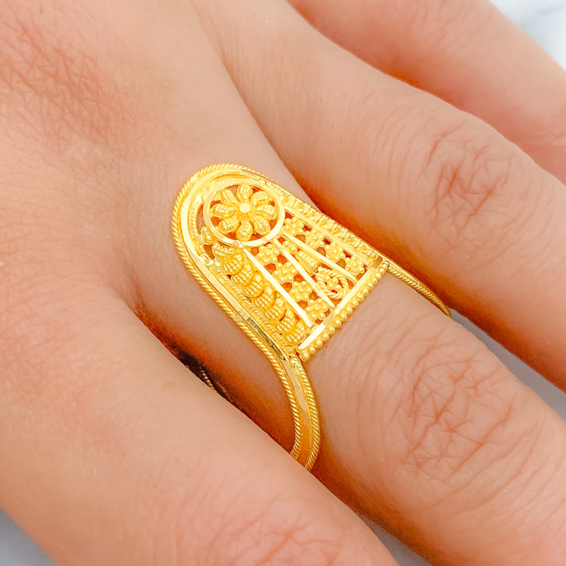 Posh Beaded Vanki 22k Gold Ring