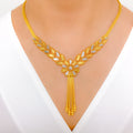 Fancy Leaf Adorned Necklace Set