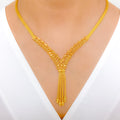 Chic Golden Leaf Necklace Set