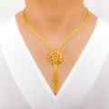 Swirling Leaf 22k Gold Necklace Set