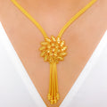 Swirling Leaf 22k Gold Necklace Set