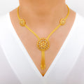 Shimmering Dome Hanging 22k Gold Necklace Set