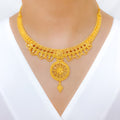 Radiant Floral Netted 22k Gold Set