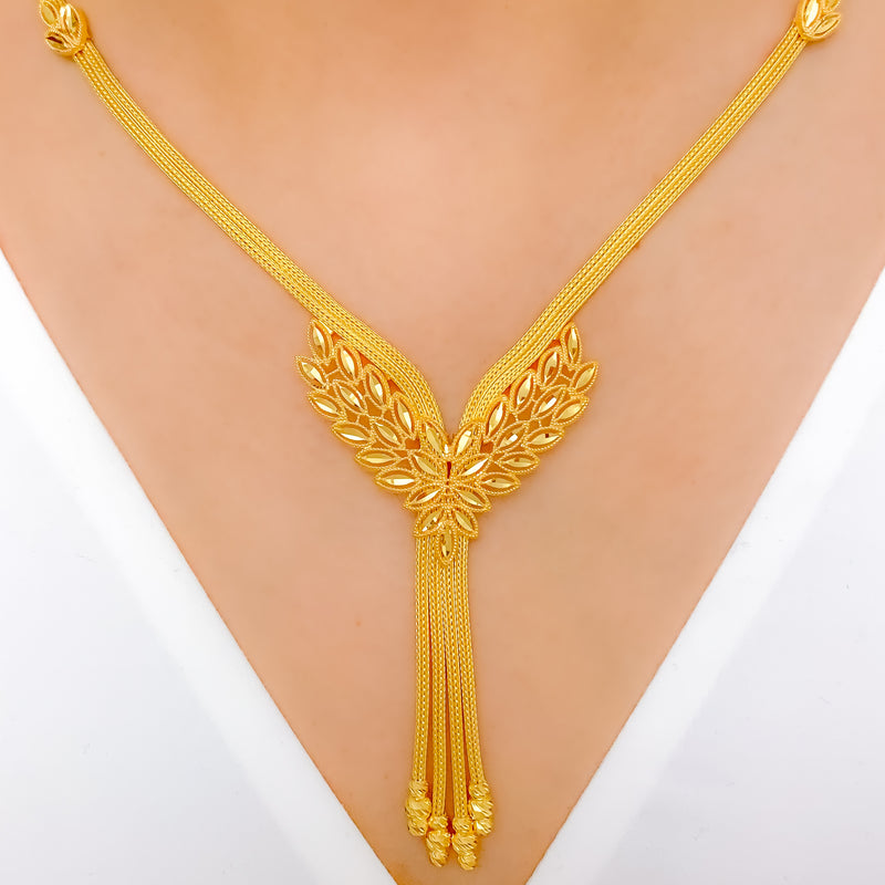 Posh Hanging Tassel Necklace Set