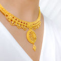 Radiant Floral Netted 22k Gold Set