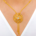 Blooming Flower 22k Gold Necklace Set