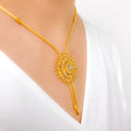 Blooming Flower 22k Gold Necklace Set