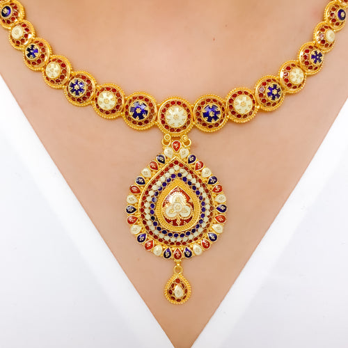 Elevated Meenakari 22k Gold Set