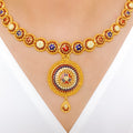 Floral Round Meenakari 22k Gold Set