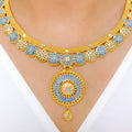 Exclusive Blue Meenakari 22k Gold Set