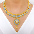 Exclusive Blue Meenakari 22k Gold Set