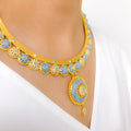 Exclusive Blue Meenakari 22k Gold Set