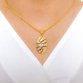 Trendy Matte 22k Gold Pendant Set