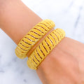 Fancy Sophisticated Medium 22k Gold Bangles