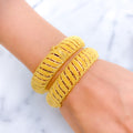 Fancy Sophisticated Medium 22k Gold Bangles