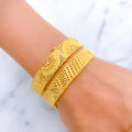 Netted Paisley Bangle 22k Gold Pair