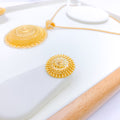 Ethereal Floral 22k Gold Pendant Set