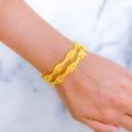 Unique Modern Bangle 22k Gold Pair