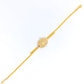22k-gold-Shimmering Netted Oval CZ Bracelet 
