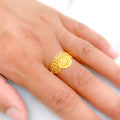 Unique Curved Jali 22k Gold Ring