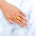 Charming Floral Heart 22k Gold Ring