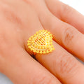 Charming Floral Heart 22k Gold Ring