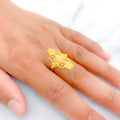 Fancy Long Cluster 22k Gold Ring