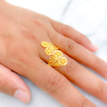 Elevated Curved 22k Gold Ring