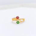 Green & Red CZ Cluster Ring