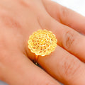 Classic Round Flower 22k Gold Ring